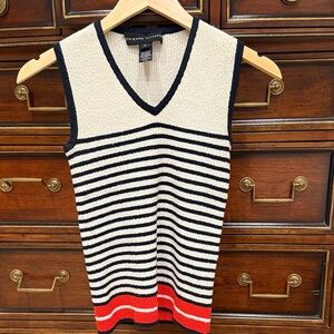 Derek Lam Black and Cream Striped Knit Top